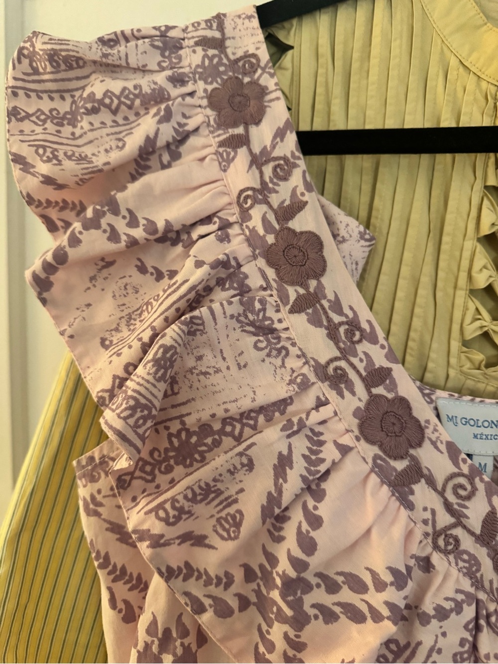 Mi Golondrina Pink Floral Embroidered V-Neck Top - Picture 3 of 5